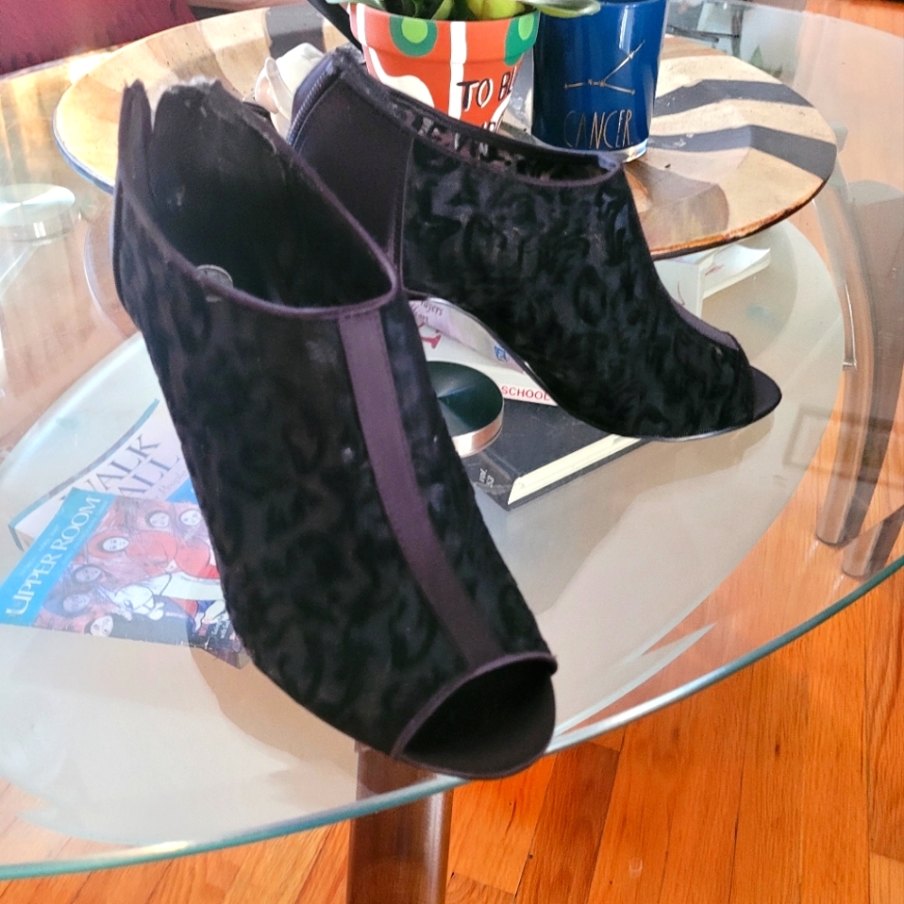 Black Peeptoe Booties